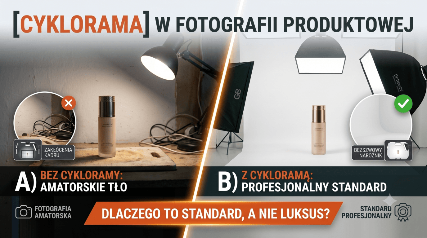 cyklorama wykorzystywana w fotografii produktowej