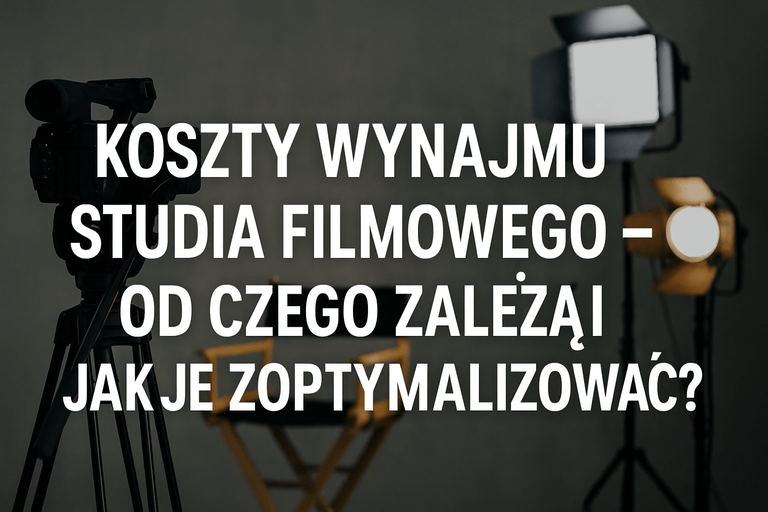 plan zdjęciowy w studiu filmowym z oświetleniem, kamerą i kalkulatorem budżetu