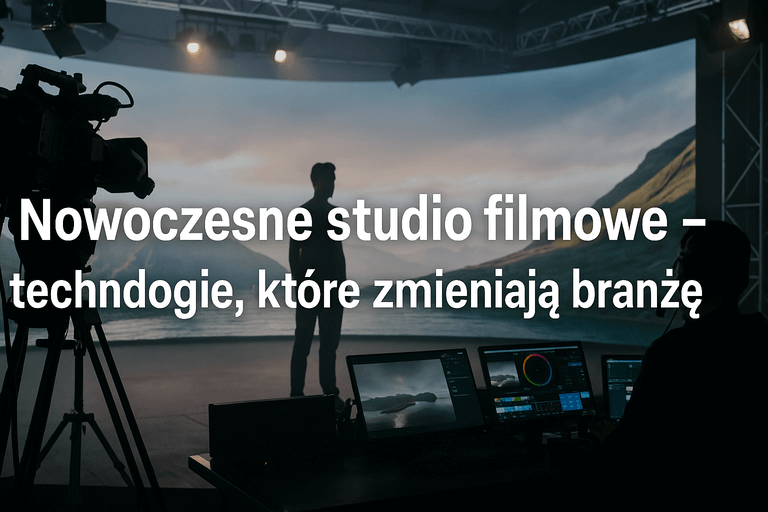 nowoczesne studio filmowe z kamerami, ekranami LED i systemem motion capture