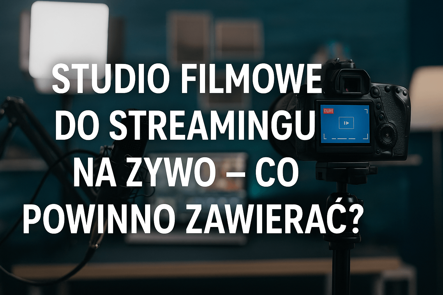 profesjonalne studio do streamingu na żywo z kamerami i oświetleniem
