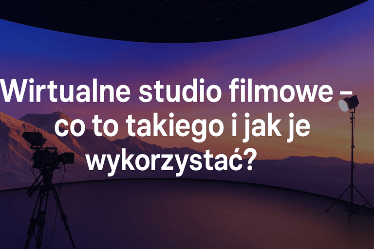 prezenter nagrywany na green screenie w wirtualnym studiu z renderowanym tłem